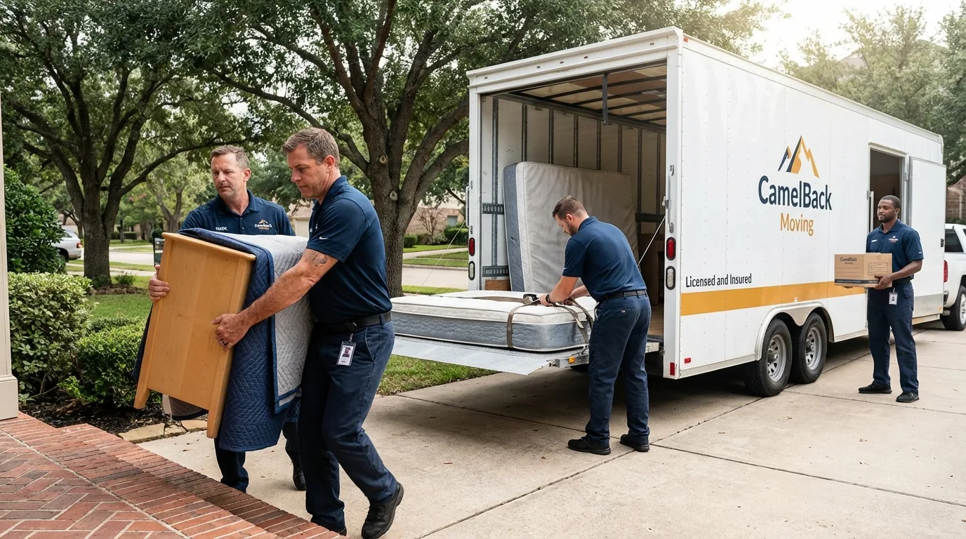 Crew loading residential truck for cross-state move from Sparks, GA