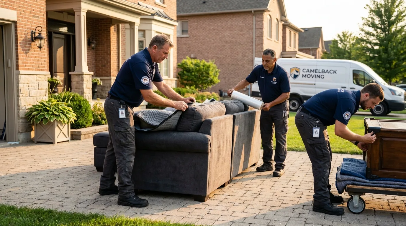 Large estate moving crew wrapping furniture in Sparks, GA